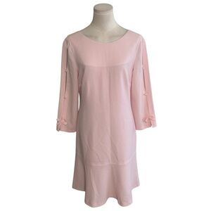Karl Lagerfeld Soft Pink 2/3 Sleeve Mini Midi Dress Pearls 6 Bridal Baby Shower